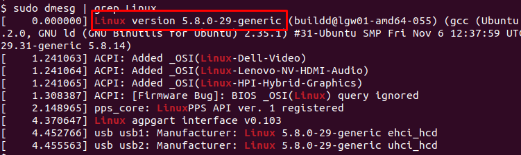 get linux kernel version