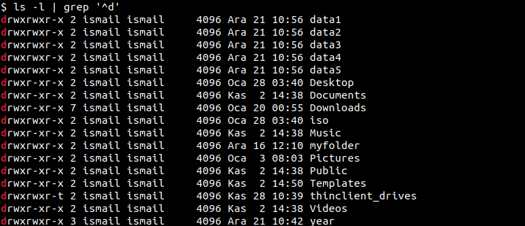 linux commands list directory contents