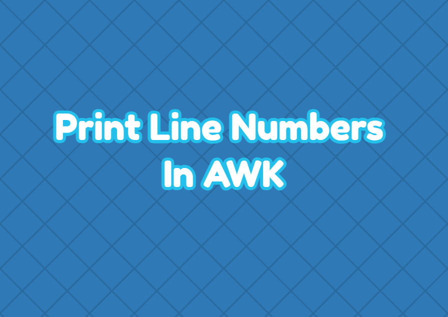 Print Line Numbers In AWK